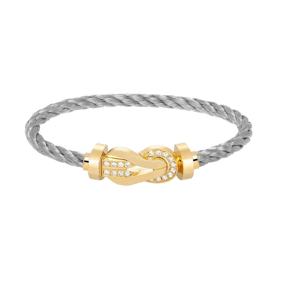 [Charm Aries Jewelry]CHANCE LARGE 8 FIGURE BUCKLE HALF DIAMOND BRACELET GOLD
