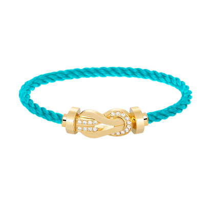[Charm Aries Jewelry]CHANCE LARGE 8 FIGURE BUCKLE HALF DIAMOND BRACELET GOLD
