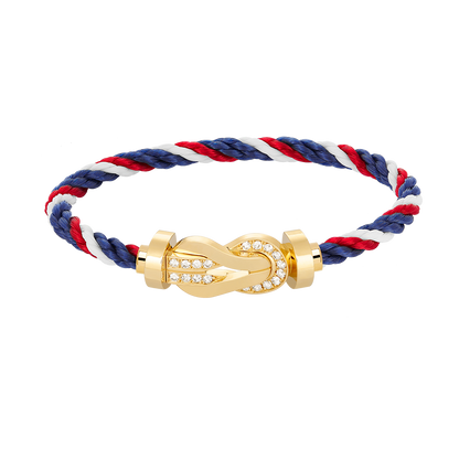 [Charm Aries Jewelry]CHANCE LARGE 8 FIGURE BUCKLE HALF DIAMOND BRACELET GOLD