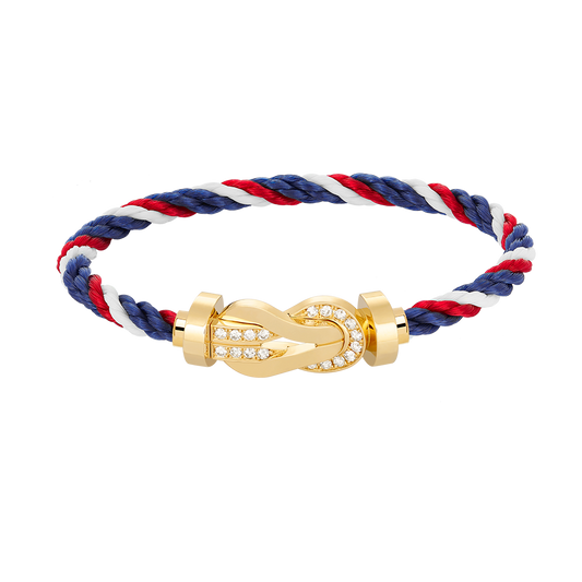 [Charm Aries Jewelry]CHANCE LARGE 8 FIGURE BUCKLE HALF DIAMOND BRACELET GOLD