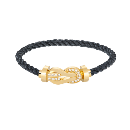 [Charm Aries Jewelry]CHANCE LARGE 8 FIGURE BUCKLE HALF DIAMOND BRACELET GOLD