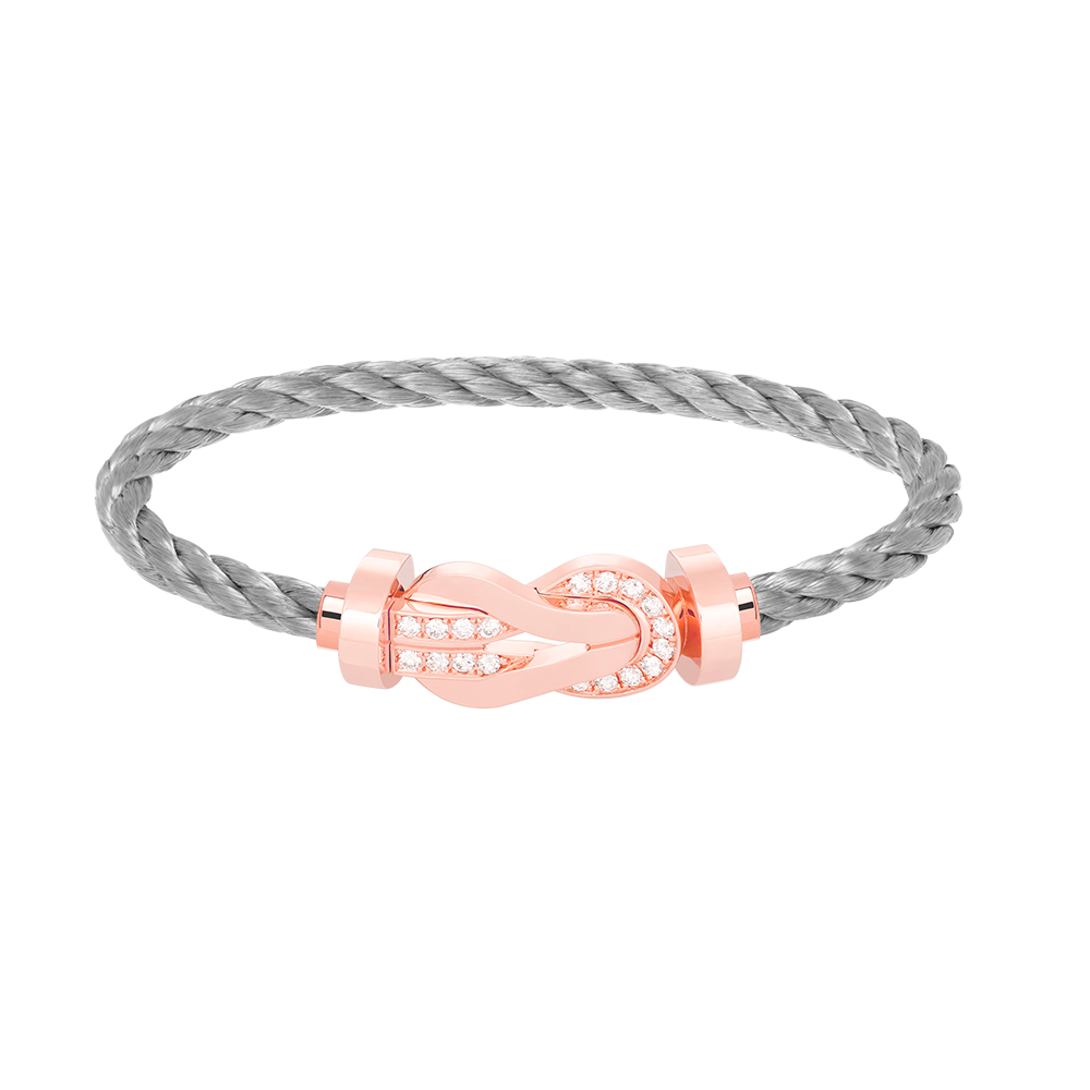[Charm Aries Jewelry]CHANCE LARGE 8 FIGURE BUCKLE HALF DIAMOND BRACELET ROSE GOLD
