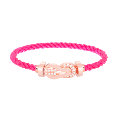 [Charm Aries Jewelry]CHANCE LARGE 8 FIGURE BUCKLE HALF DIAMOND BRACELET ROSE GOLD
