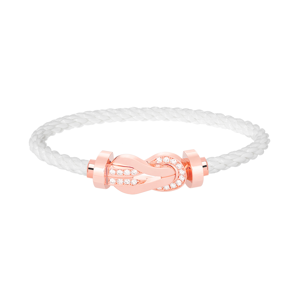 [Charm Aries Jewelry]CHANCE LARGE 8 FIGURE BUCKLE HALF DIAMOND BRACELET ROSE GOLD