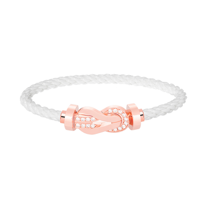 [Charm Aries Jewelry]CHANCE LARGE 8 FIGURE BUCKLE HALF DIAMOND BRACELET ROSE GOLD