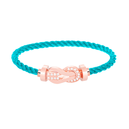 [Charm Aries Jewelry]CHANCE LARGE 8 FIGURE BUCKLE HALF DIAMOND BRACELET ROSE GOLD