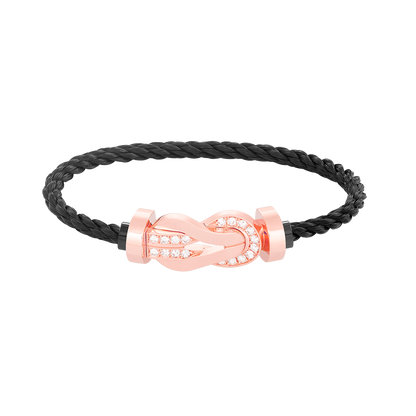 [Charm Aries Jewelry]CHANCE LARGE 8 FIGURE BUCKLE HALF DIAMOND BRACELET ROSE GOLD
