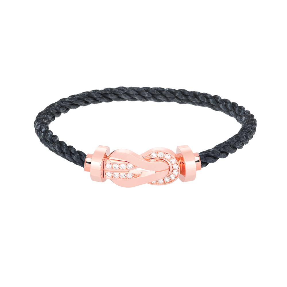 [Charm Aries Jewelry]CHANCE LARGE 8 FIGURE BUCKLE HALF DIAMOND BRACELET ROSE GOLD