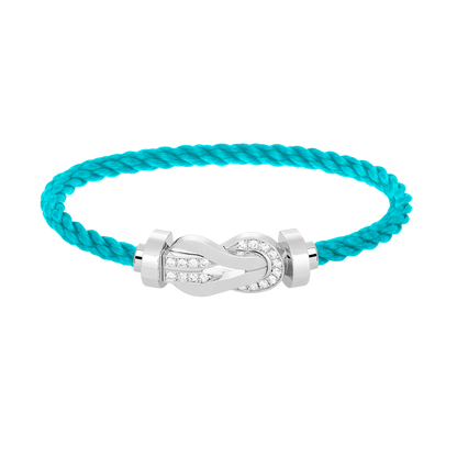 [Charm Aries Jewelry]CHANCE LARGE 8 FIGURE BUCKLE HALF DIAMOND BRACELET SILVER
