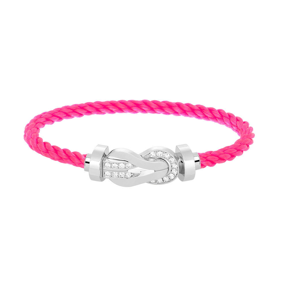 [Charm Aries Jewelry]CHANCE LARGE 8 FIGURE BUCKLE HALF DIAMOND BRACELET SILVER