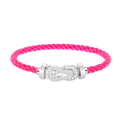 [Charm Aries Jewelry]CHANCE LARGE 8 FIGURE BUCKLE HALF DIAMOND BRACELET SILVER