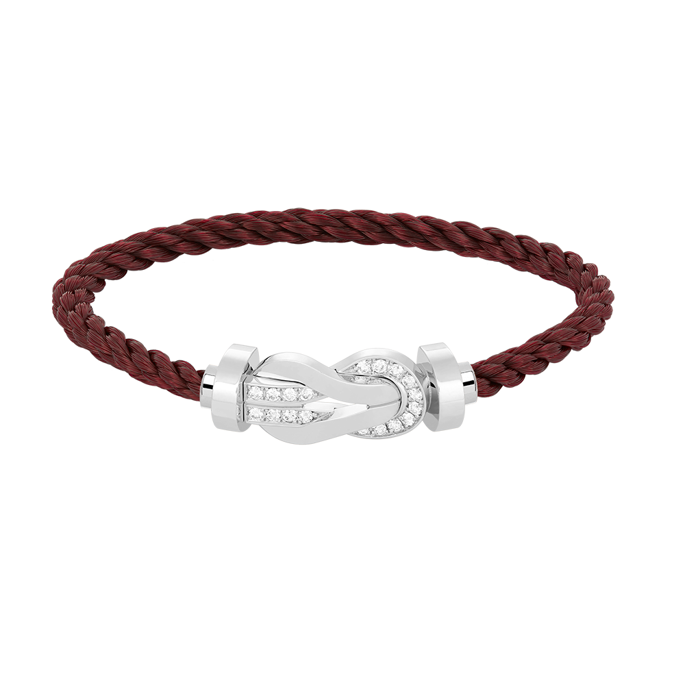 [Charm Aries Jewelry]CHANCE LARGE 8 FIGURE BUCKLE HALF DIAMOND BRACELET SILVER