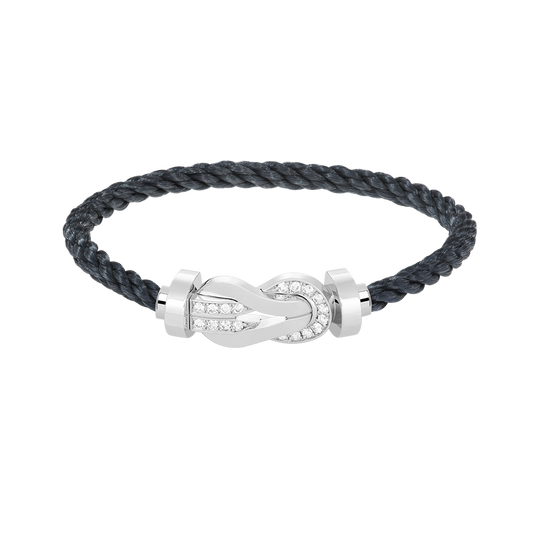 [Charm Aries Jewelry]CHANCE LARGE 8 FIGURE BUCKLE HALF DIAMOND BRACELET SILVER