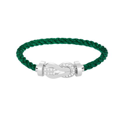 [Charm Aries Jewelry]CHANCE LARGE 8 FIGURE BUCKLE HALF DIAMOND BRACELET SILVER