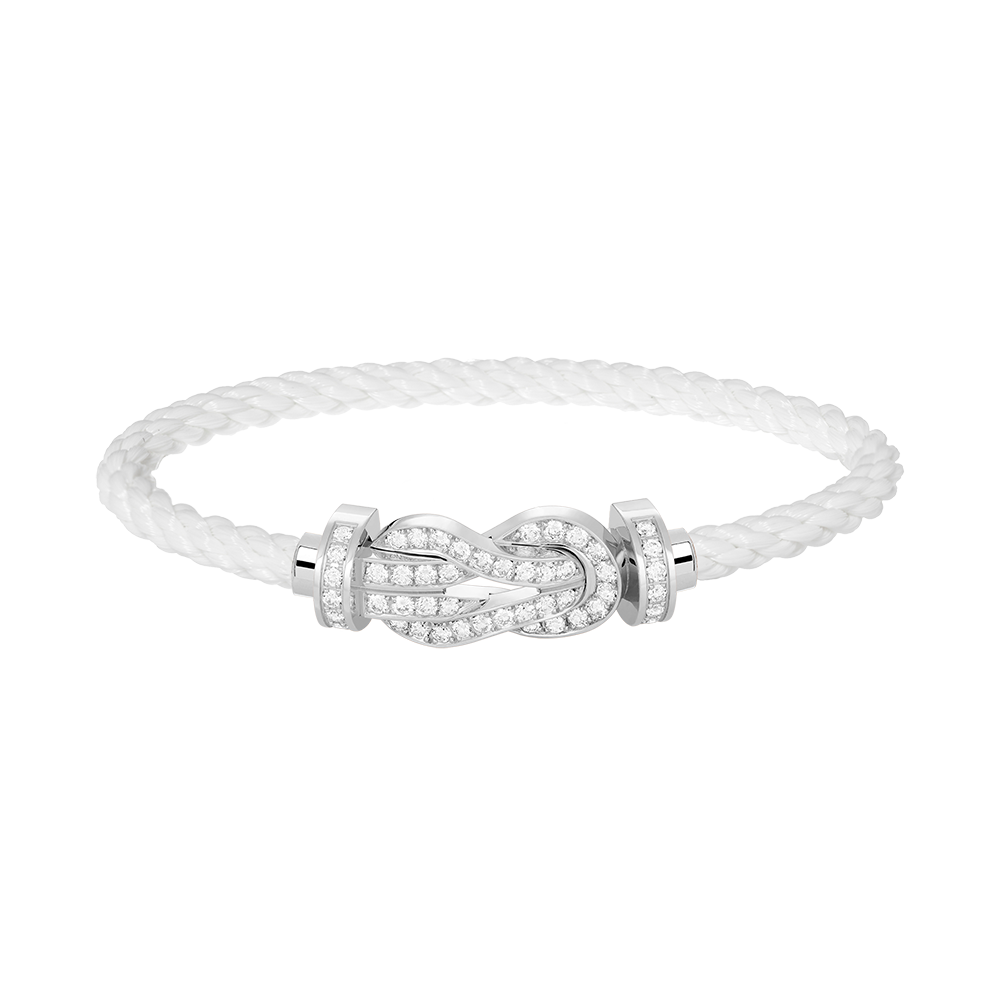 [Charm Aries Jewelry]CHANCE LARGE 8 FIGURE BUCKLE FULL DIAMOND BRACELET SILVER