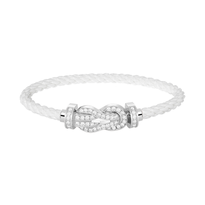 [Charm Aries Jewelry]CHANCE LARGE 8 FIGURE BUCKLE FULL DIAMOND BRACELET SILVER