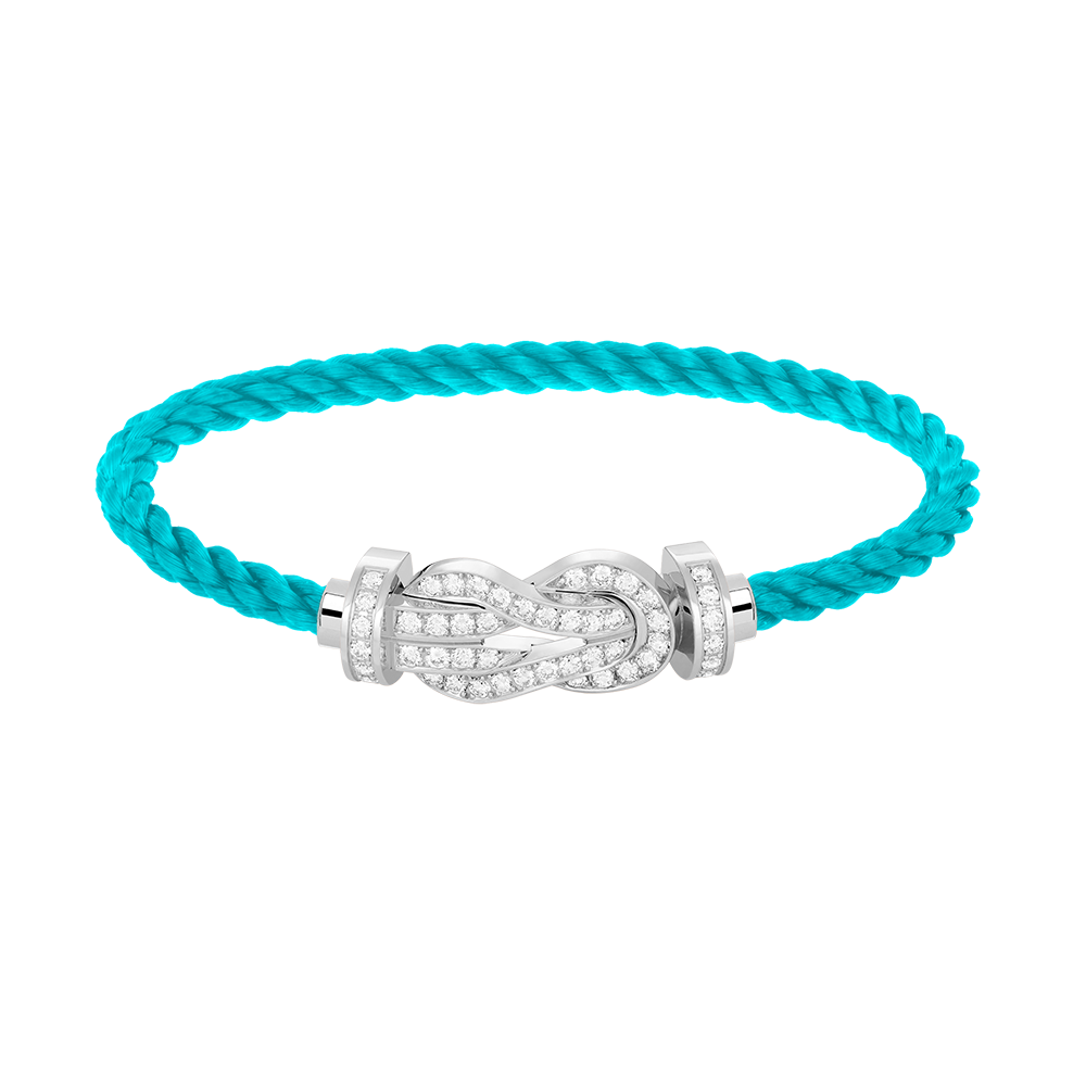 [Charm Aries Jewelry]CHANCE LARGE 8 FIGURE BUCKLE FULL DIAMOND BRACELET SILVER