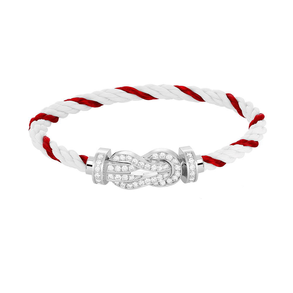 [Charm Aries Jewelry]CHANCE LARGE 8 FIGURE BUCKLE FULL DIAMOND BRACELET SILVER