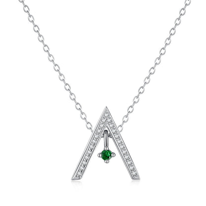 [Charm Aries Jewelry]Sparkling "A" Shape Necklace