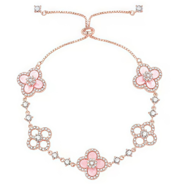 [Charm Aries Jewelry]CLOVER 5 MOTIF PINK BLUE RED WHITE BRACELET