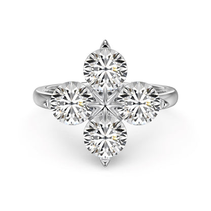 [Charm Aries Jewelry]Four-Leaf Clover Eight-Pointed Star Ring
