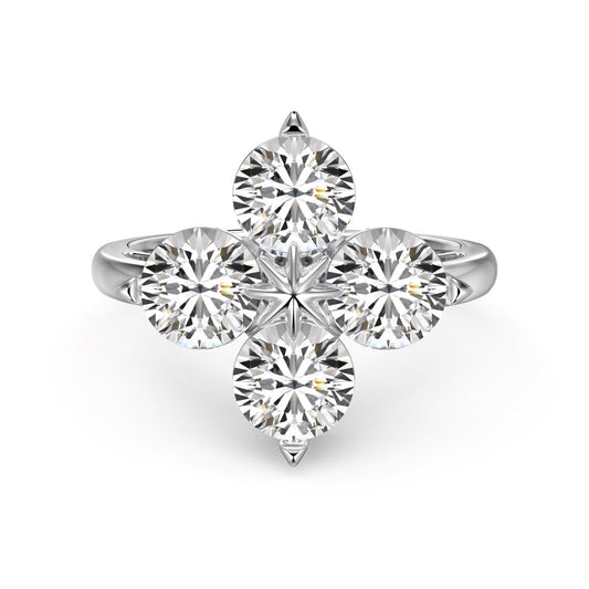 [Charm Aries Jewelry]Four-Leaf Clover Eight-Pointed Star Ring