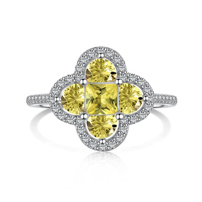 [Charm Aries Jewelry]Luxurious Eternity Flower Shape Banquet Ring