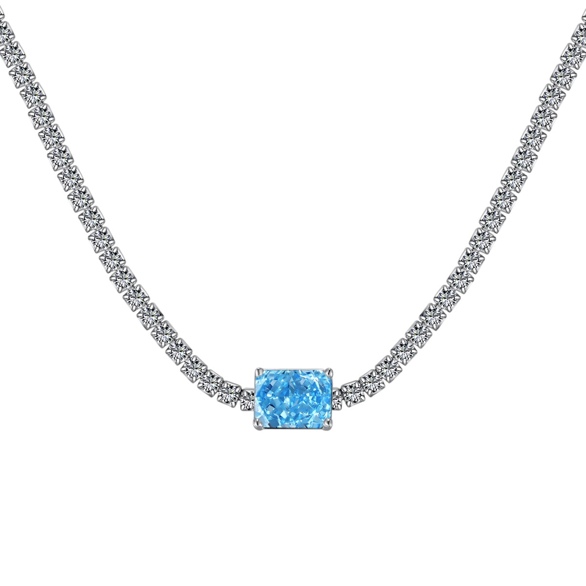[Charm Aries Jewelry]2.0 carat Ornate Emerald Cut Necklace