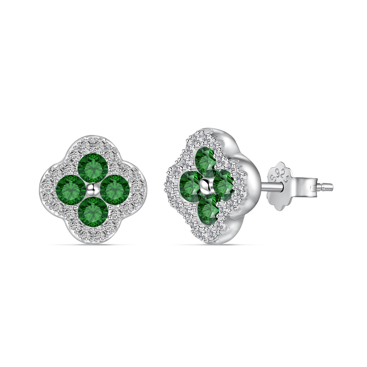 [Charm Aries Jewelry]Four-Leaf Clover Flower Shaped Earrings