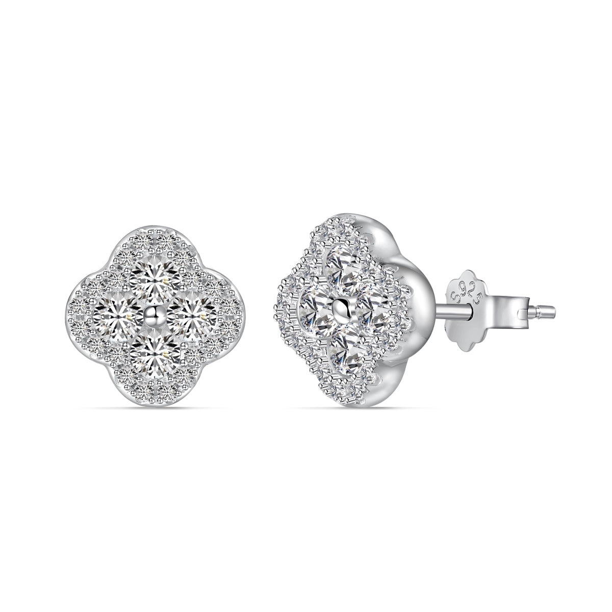 [Charm Aries Jewelry]Four-Leaf Clover Flower Shaped Earrings