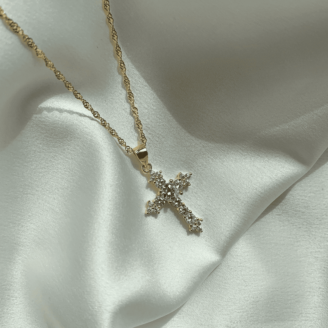 [Charm Aries Jewelry]Delicate Cross Shape Necklace