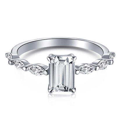 [Charm Aries Jewelry]1.0 Carat Dainty Resplendent Radiant Cut Daily Ring