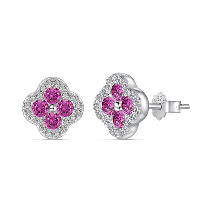 [Charm Aries Jewelry]Four-Leaf Clover Flower Shaped Earrings
