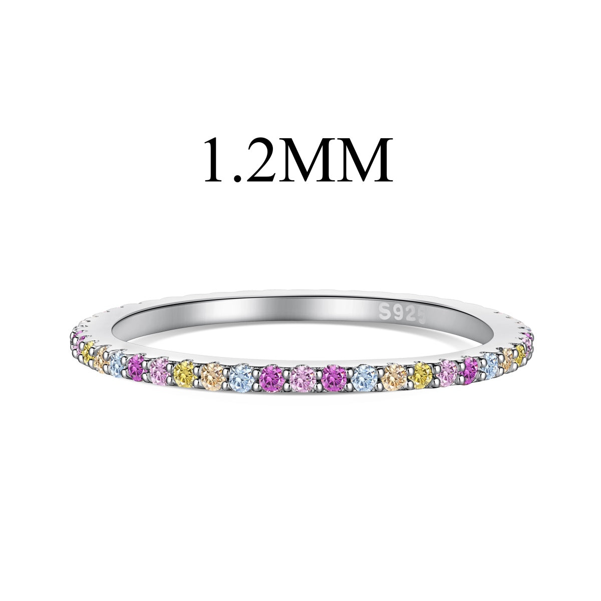 [Charm Aries Jewelry]Ornate Colorful Round Cut Tennis Ring
