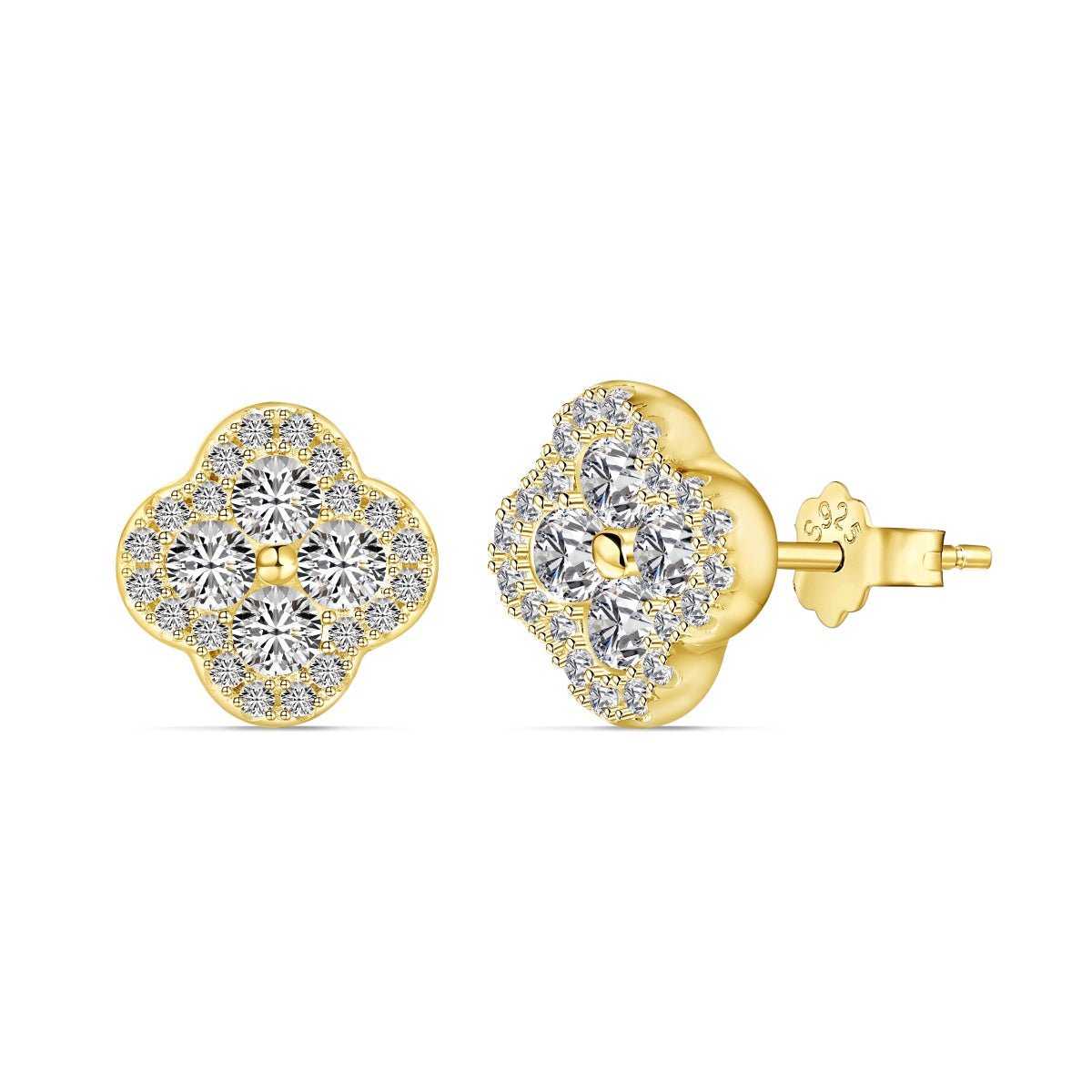 [Charm Aries Jewelry]Four-Leaf Clover Flower Shaped Earrings