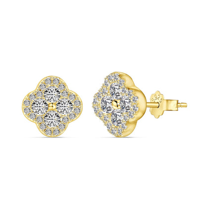[Charm Aries Jewelry]Four-Leaf Clover Flower Shaped Earrings