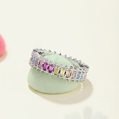 [Charm Aries Jewelry]Splashy Ornate Emerald Cut Cocktail Ring
