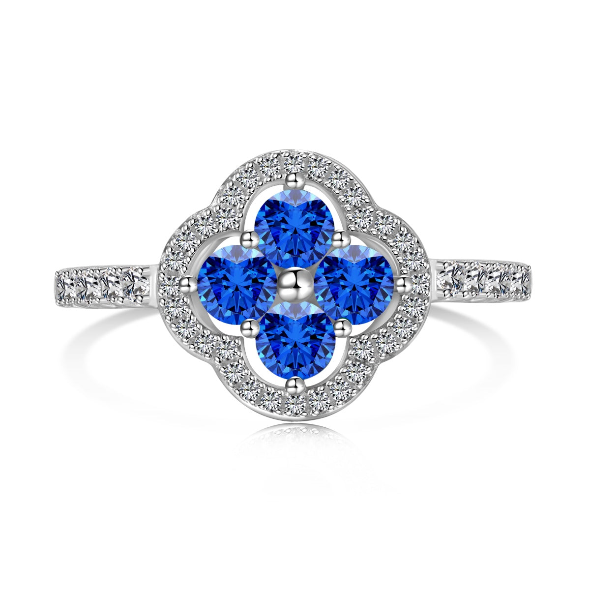 [Charm Aries Jewelry]Four Leaf Clover Flower Design Ring