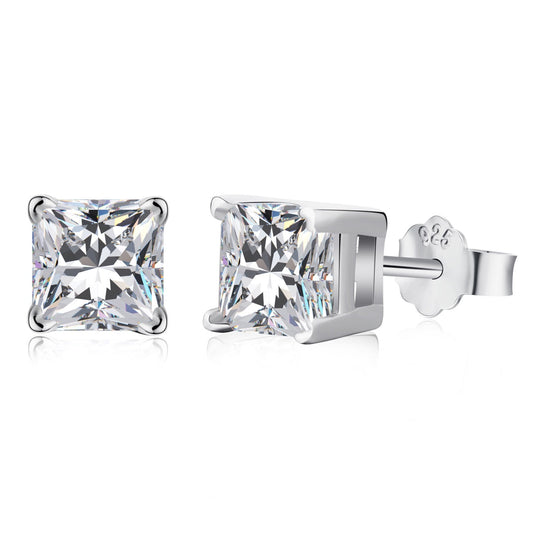 [Charm Aries Jewelry]1.0 Carat Radiant Princess Cut Wedding Earrings