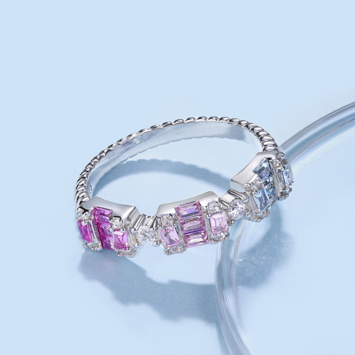 [Charm Aries Jewelry]Unique Colorful Emerald Cut Party Ring