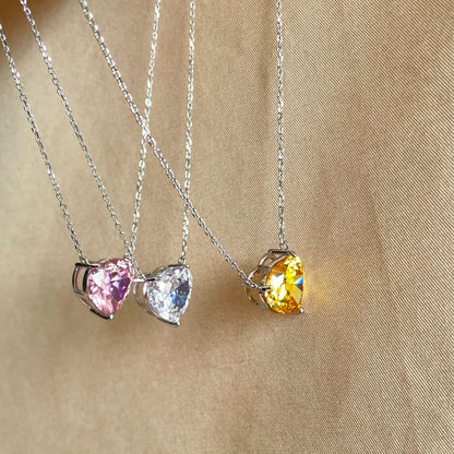 [Charm Aries Jewelry]6.0 carat Radiant Heart Shape Necklace