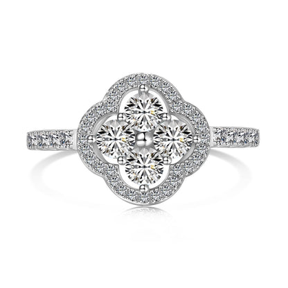 [Charm Aries Jewelry]Four Leaf Clover Flower Design Ring