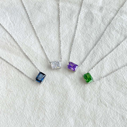 [Charm Aries Jewelry]Luxurious Square Shape Colorful Necalack