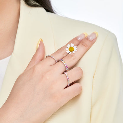 [Charm Aries Jewelry]Dazzling Lustrous Round Cut Tennis Ring