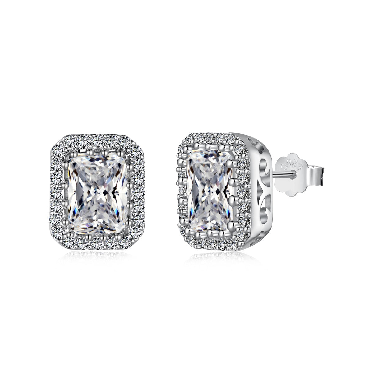 [Charm Aries Jewelry]1.0 Carat Luxurious Dainty Emerald Cut Daily Earrings