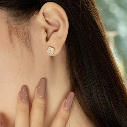 [Charm Aries Jewelry]Four-Leaf Clover Flower Shaped Earrings