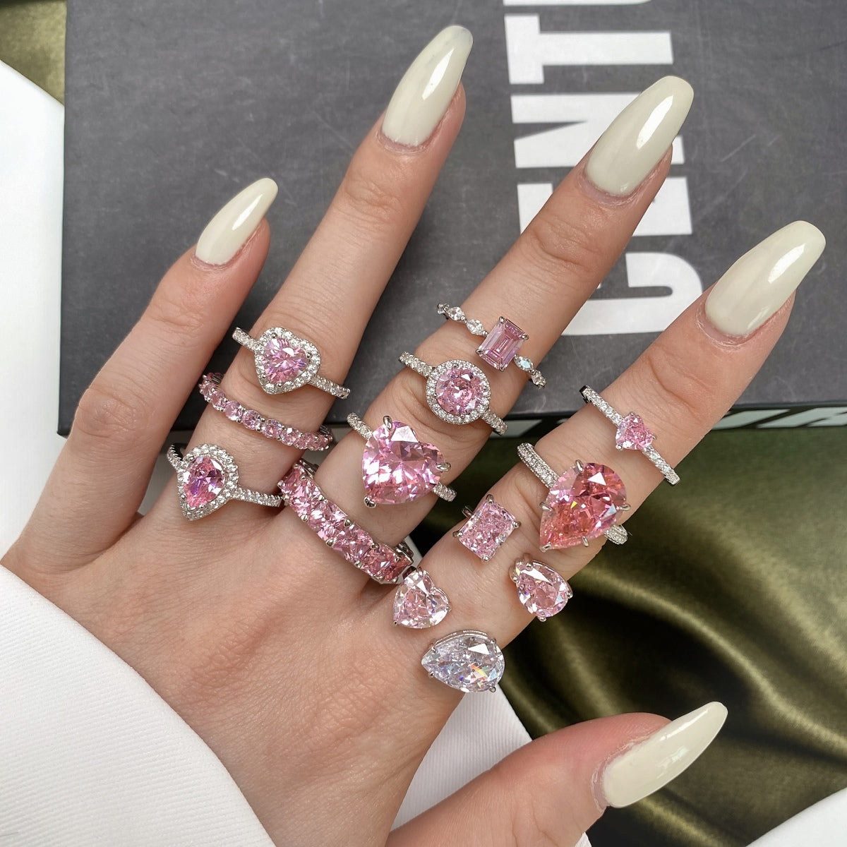 [Charm Aries Jewelry]0.5 Carat CaratEternity Charming Heart Shape Lover Ring