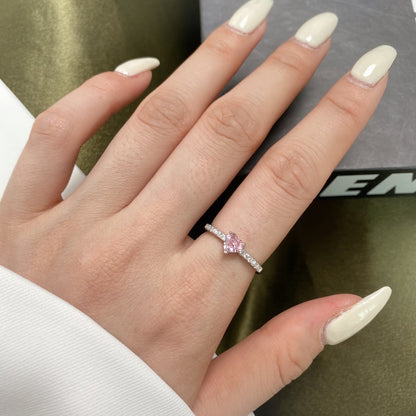 [Charm Aries Jewelry]0.5 Carat CaratEternity Charming Heart Shape Lover Ring