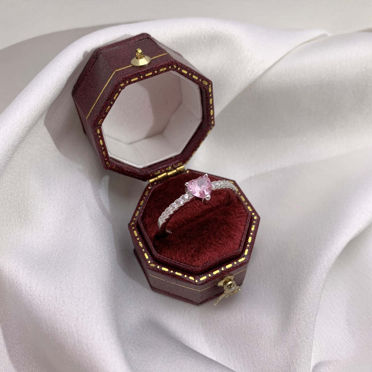 [Charm Aries Jewelry]0.5 Carat CaratEternity Charming Heart Shape Lover Ring