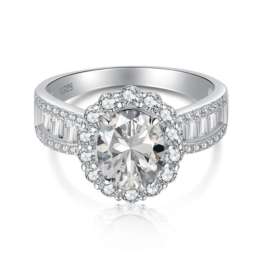 [Charm Aries Jewelry]1.5 Carat Dazzling Charming Oval Cut Banquet Ring